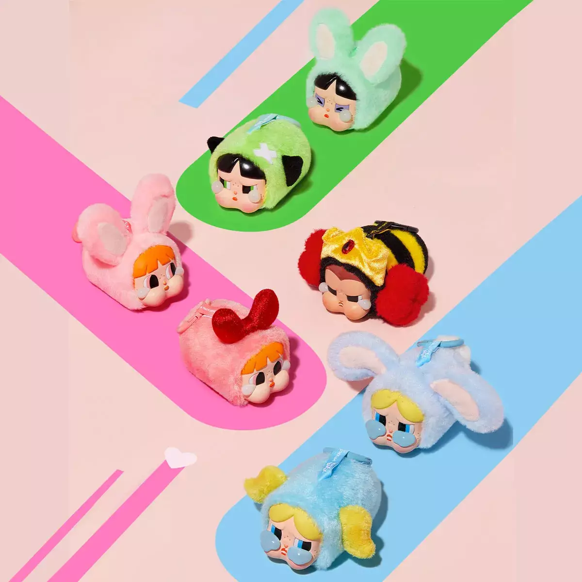 Pop Mart CRYBABY x Powerpuff Girls Series - Vinyl Face Plush Selected - Bunny Bubbles