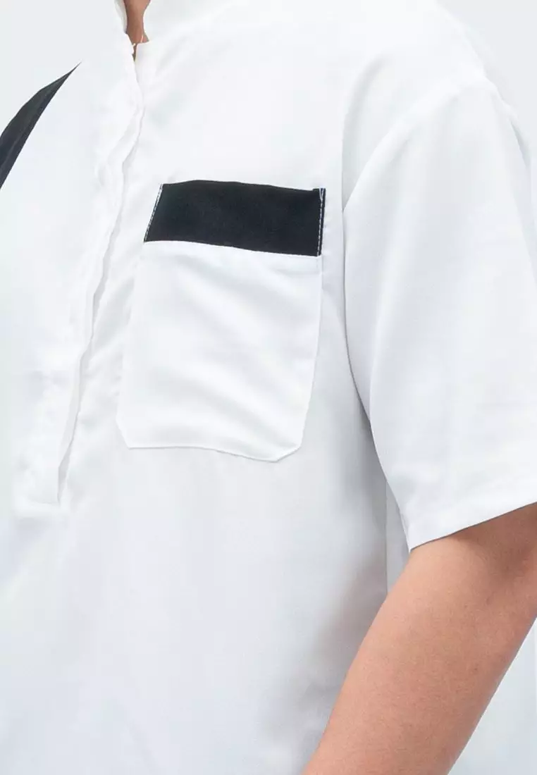 Baju Koko Kurta Pakistan Lengan Pendek Muslim Gamis Pria Houseofcuff J PUTIH