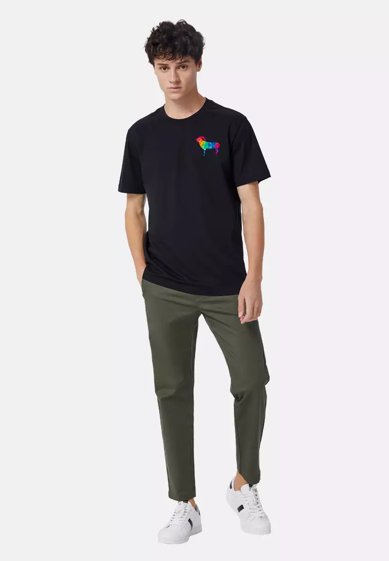 [Print-To-Order] Giordano 12 Chinese Zodiac Signs Print Tee Collection: Goat (Black/Small Print)
