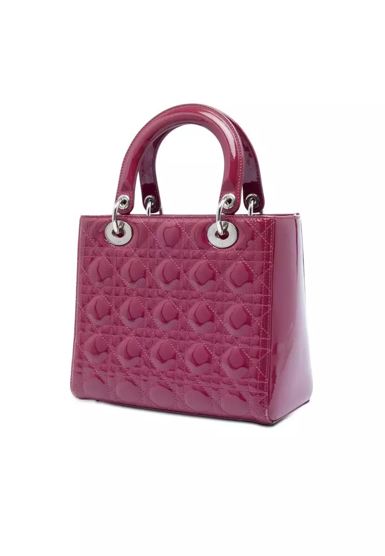 Pre-Loved Dior Medium Patent Cannage Lady Dior