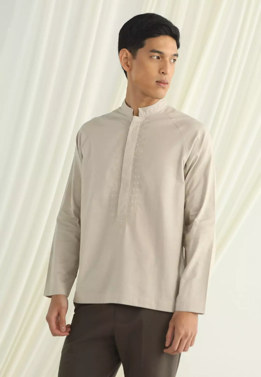 HijabChic Ammar Koko Beige - Baju Koko Lebaran Pria