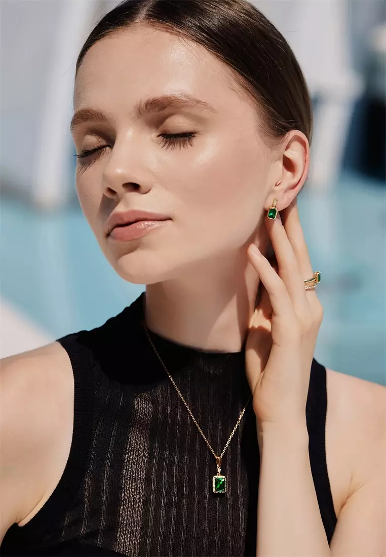 Vladimir 女士項鍊 金色項鍊 鑽石 祖母綠寶石項鍊【原創設計】