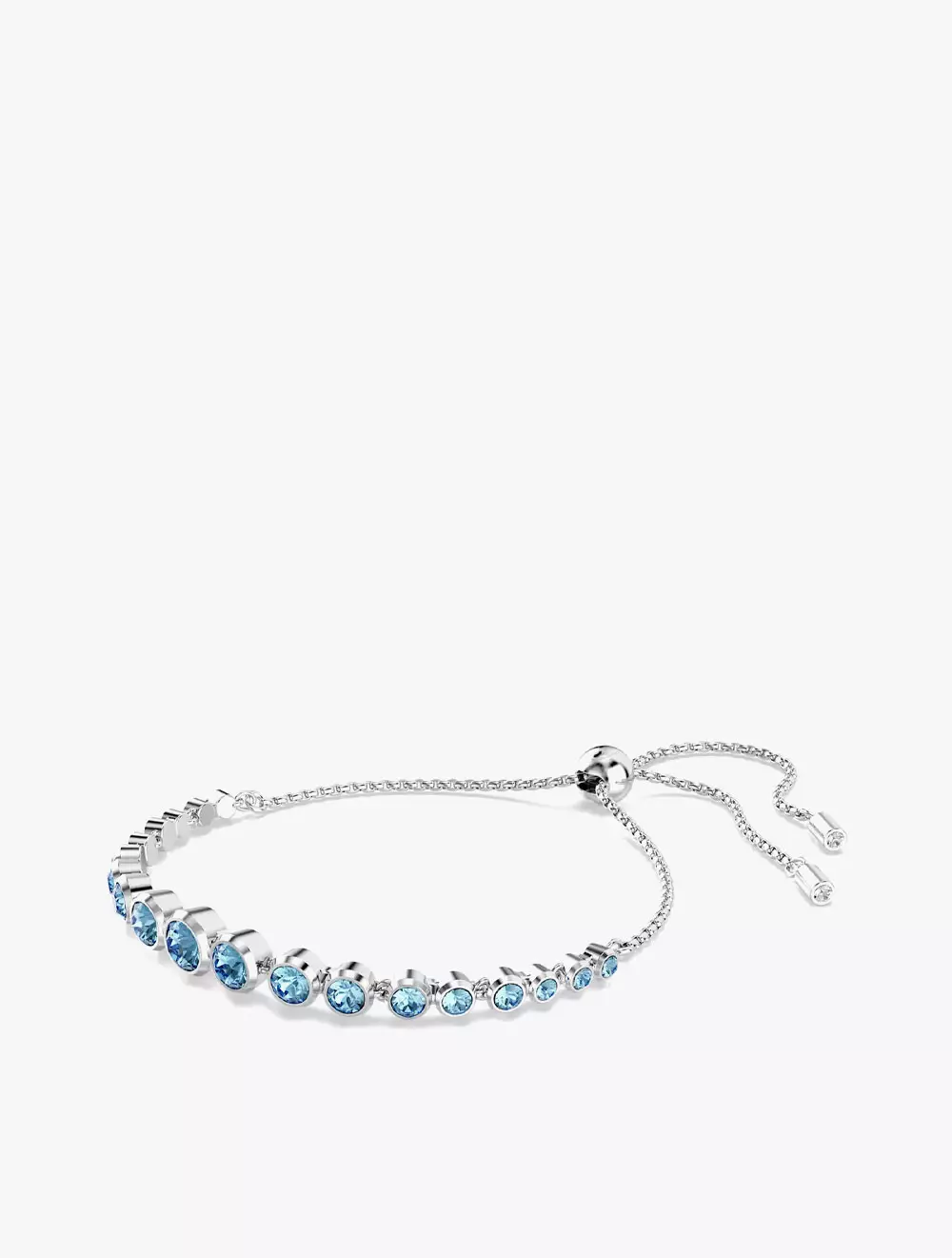 Imber Tennis Bracelet, Mixed Round Cuts, Blue, Rhodium Plated - M - Blue