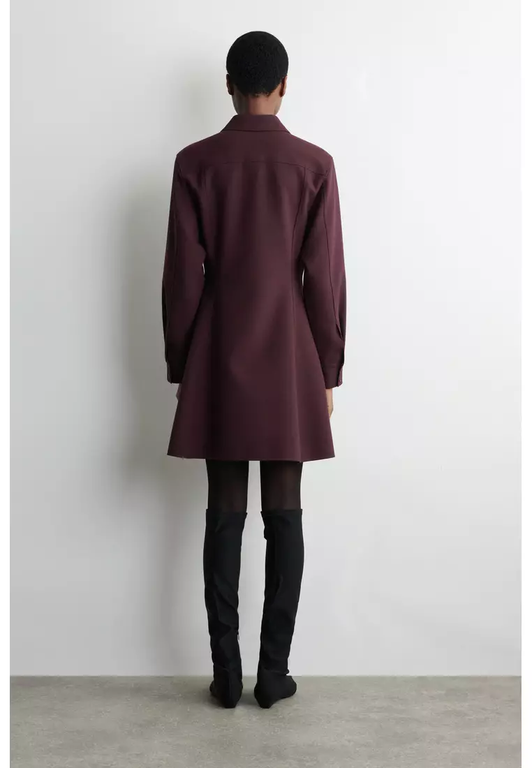 LONG-SLEEVED MINI SHIRT DRESS