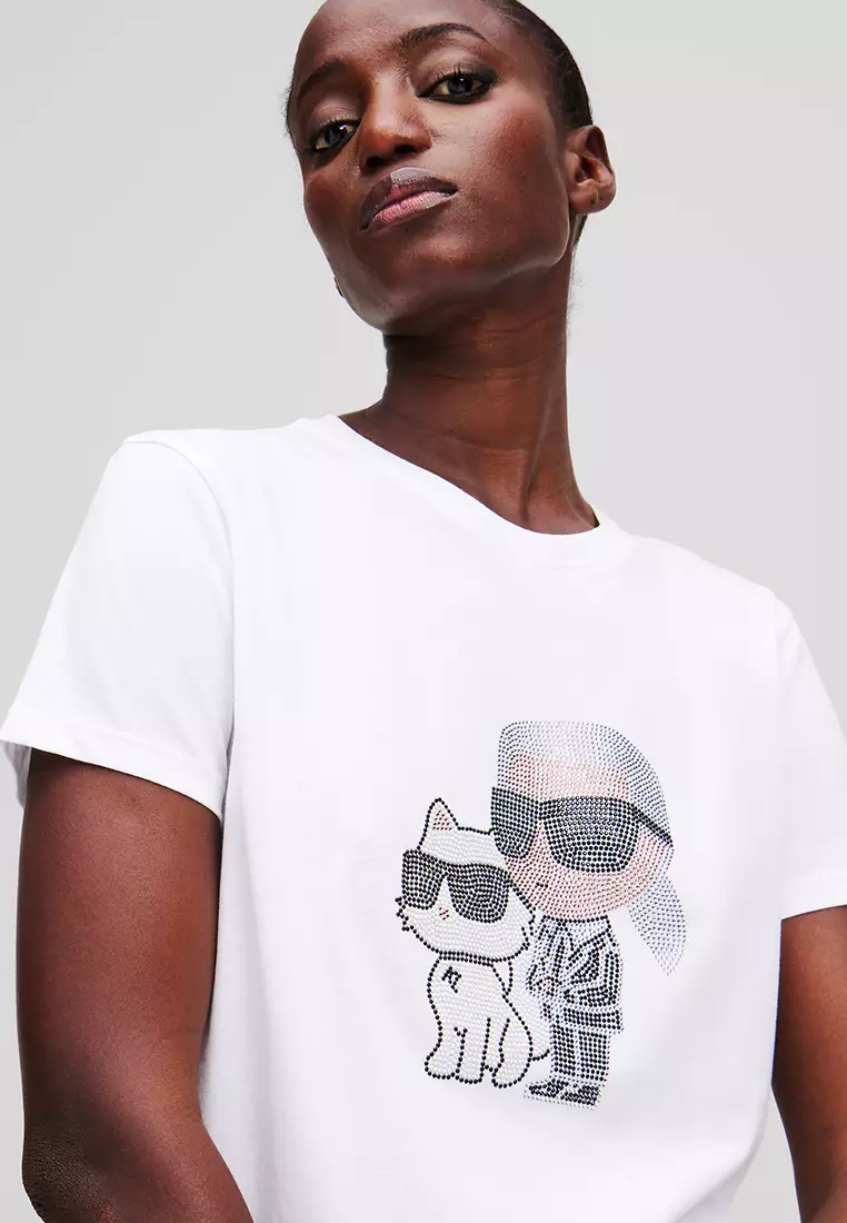 Ikon Karl & Choupette Rhinestone T-Shirt