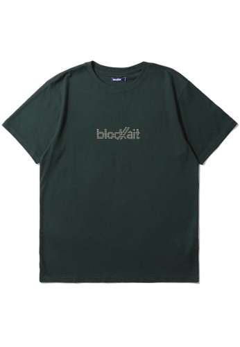 BLOCKAIT green Studs logo tee B5535AAE7B72E9GS_1