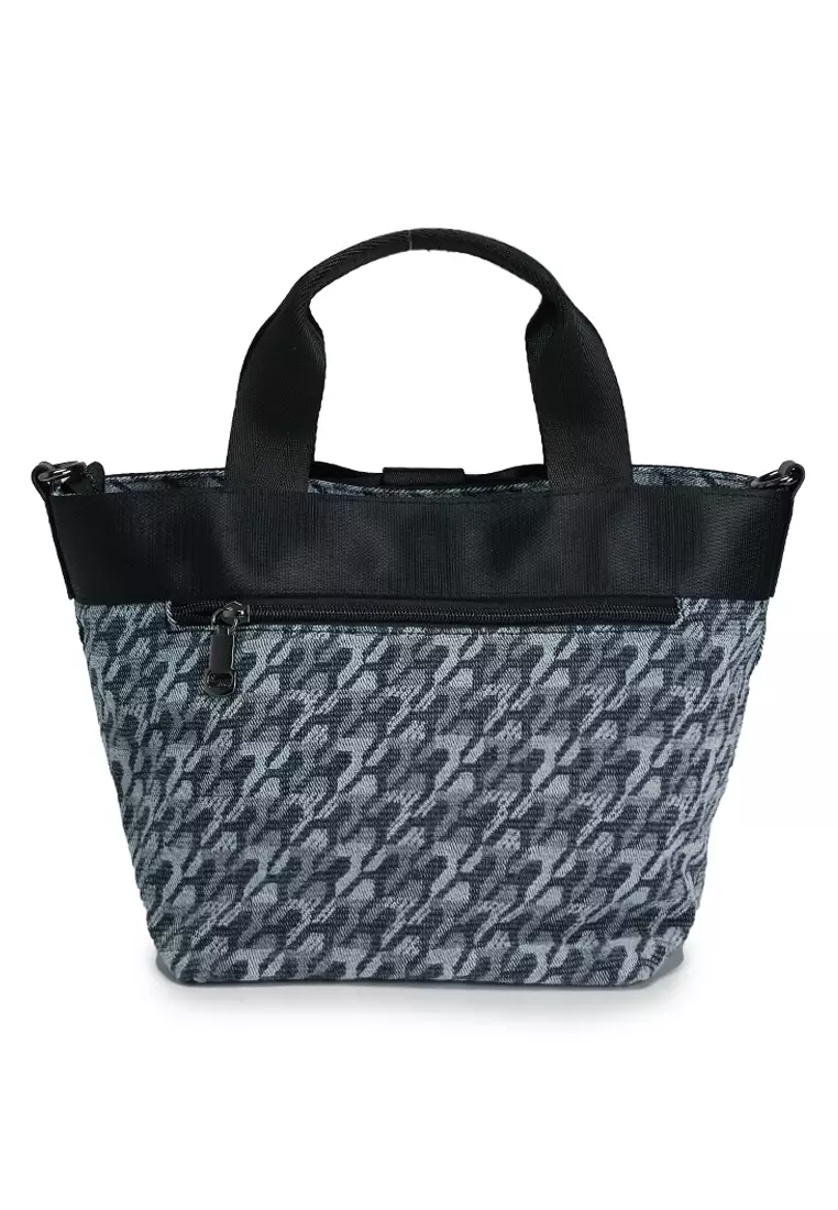 Denim Fabric Convertible Top Handle Bag