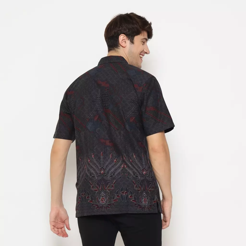 AMK Kemeja Pria Batik Lengan Pendek SHB Sambara S/S Grey