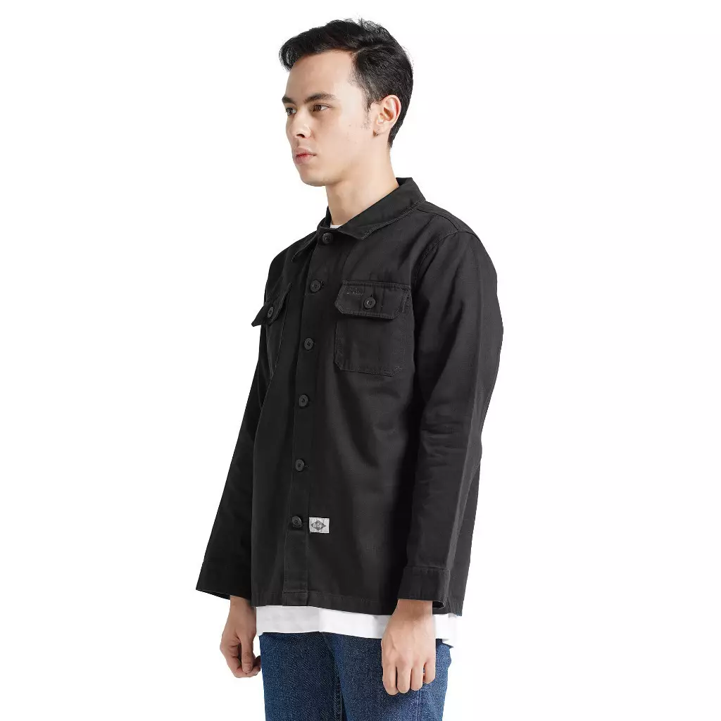 Lee Cooper Long Shirt Fatigue Black