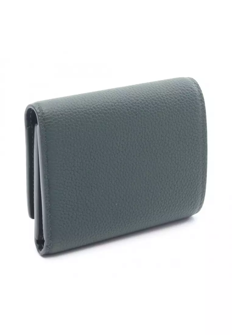 Pre-Loved Louis Vuitton Victor Wallet LV Aerogram Forest Green trifold wallet leather Dark green