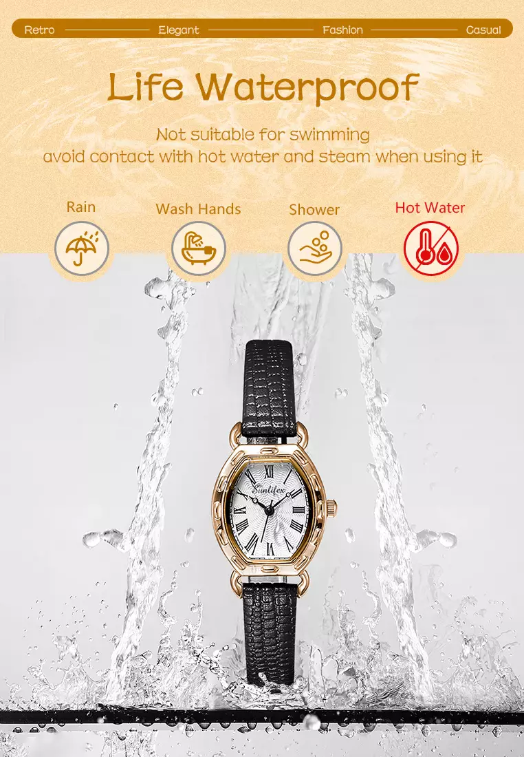 Jam Tangan Wanita 3345 Antik Korea Panggilan Mini Original Jam Tangan Cewek blackwhite