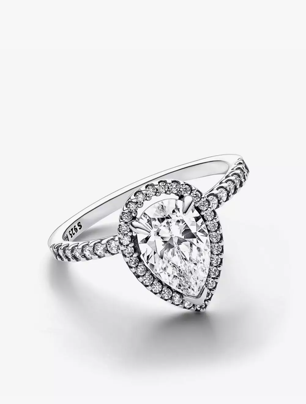 Sterling silver ring with clear cubic zirconia