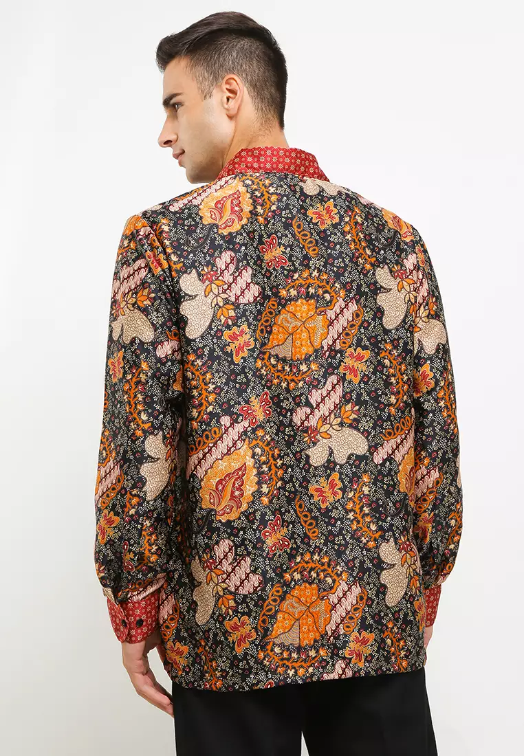 Daffa Shirt Kemeja Batik Semi Sutra Furing Lengan Panjang
