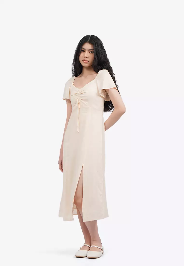 Puff Sleeves Midi Dress