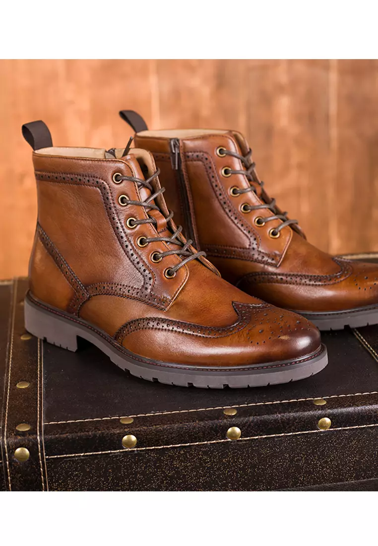 Buy Twenty Eight Shoes Platform Brogue Grain Leather Martin Boot MK6003 ...