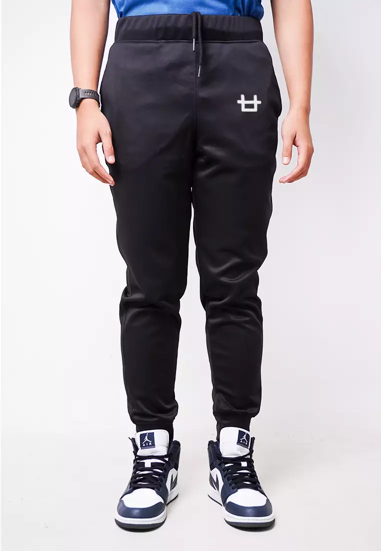 MC030 celana jogger pria anti air kasual korea keren logo hitam