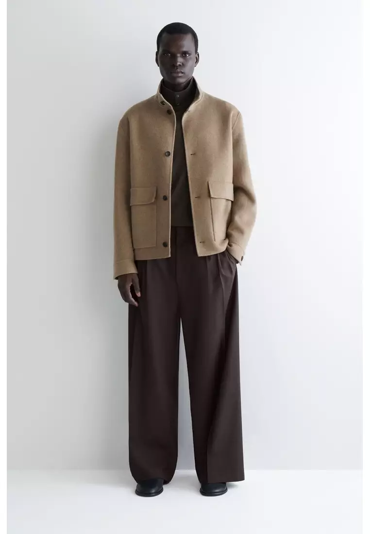 MERINO WOOL BUTTON-COLLAR JUMPER