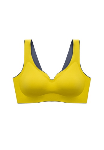 ZITIQUE yellow Women's Seamless Wireless Sports Bra - Dark Yellow AEE8CUS72F1C28GS_1
