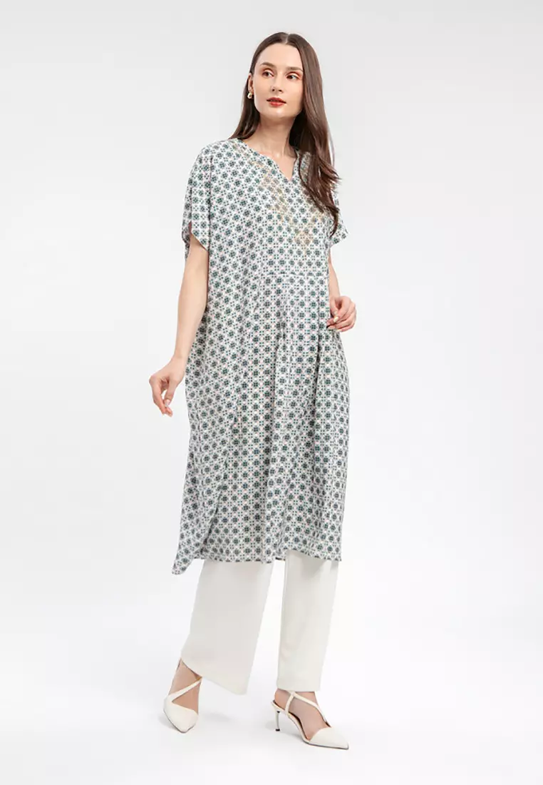 MINIMAL - Dhania - Kaftan Motif Bordir - Beige Warna Beige