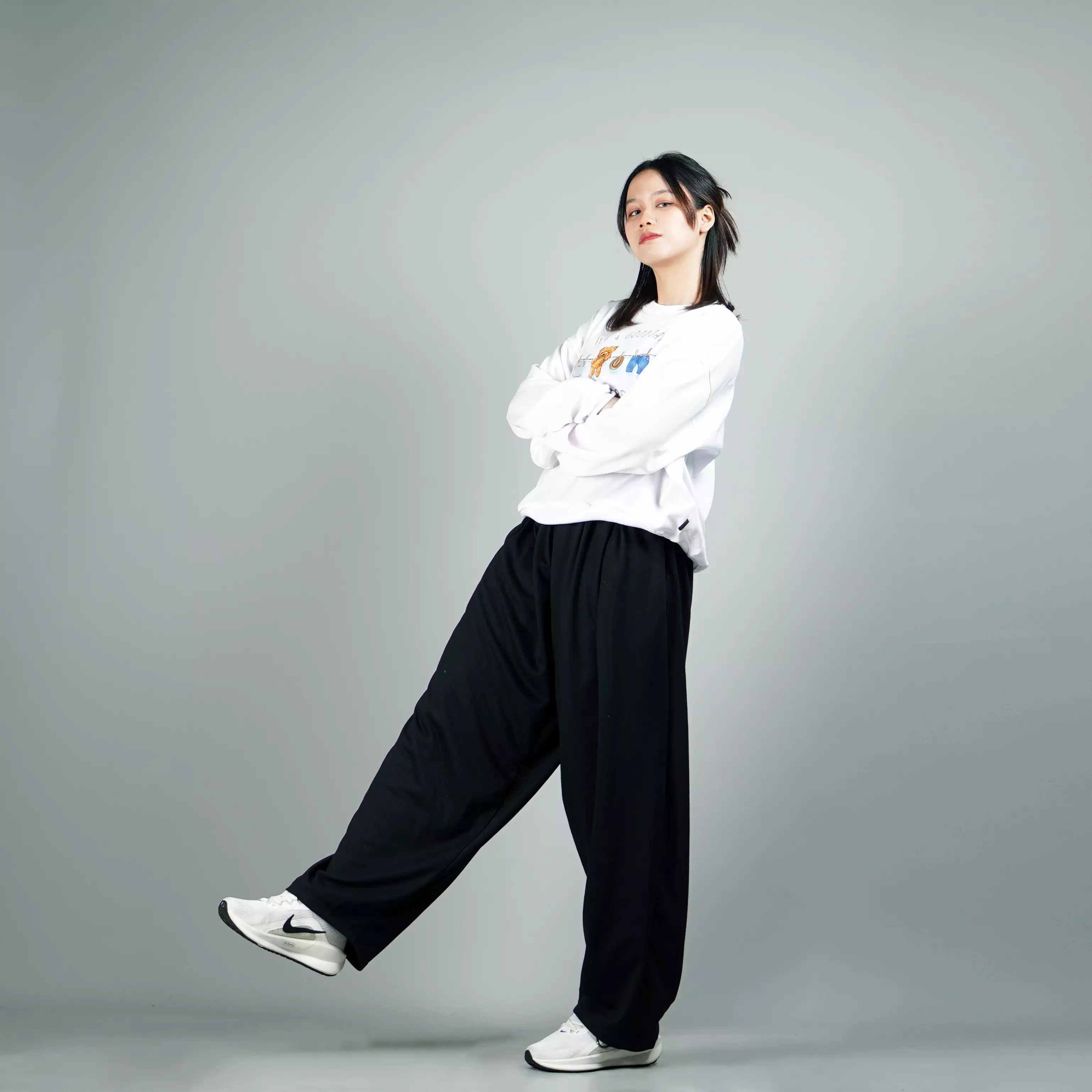 BAGGY PANTS Celana Wanita Baggy Celana Panjang Baggy Celana Baggy Pants Wanita - HITAM