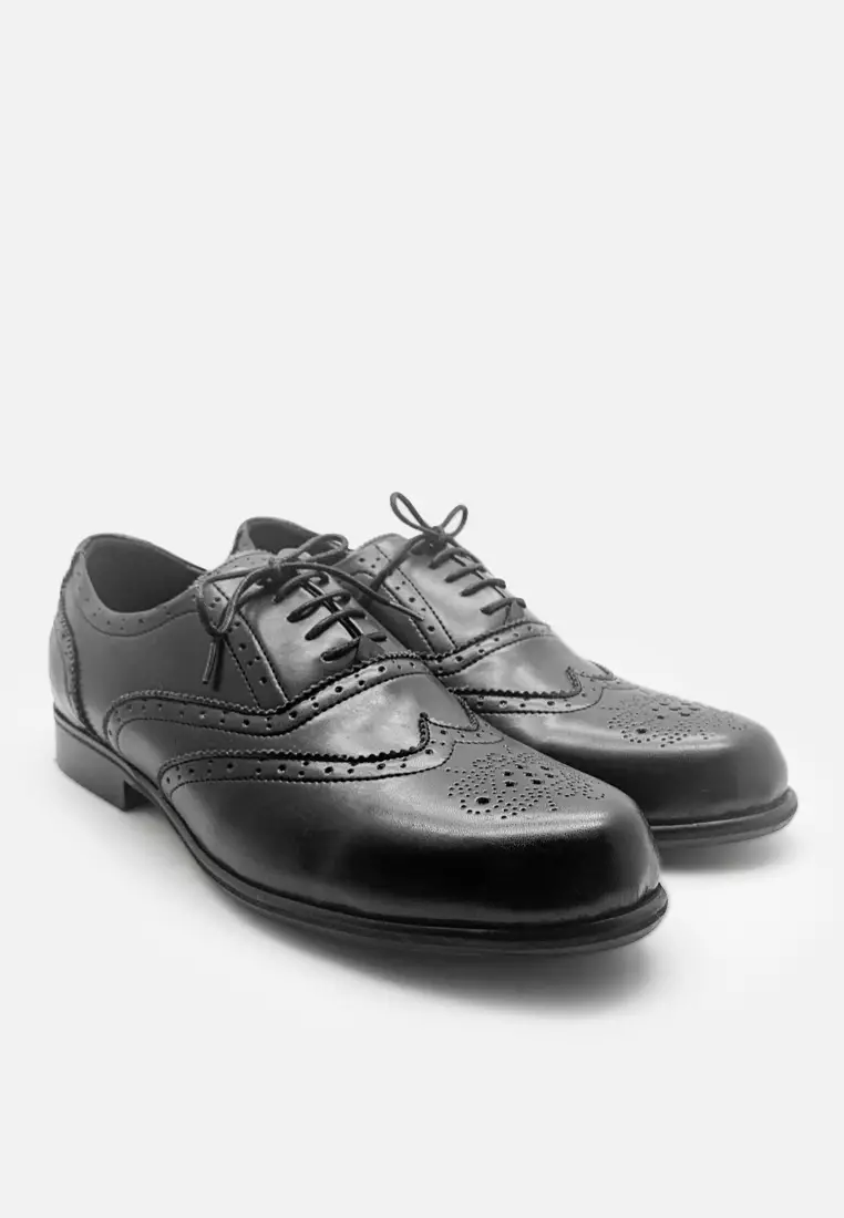 Leo Men Formal Shoes Workwear Semi-Brogue Oxford