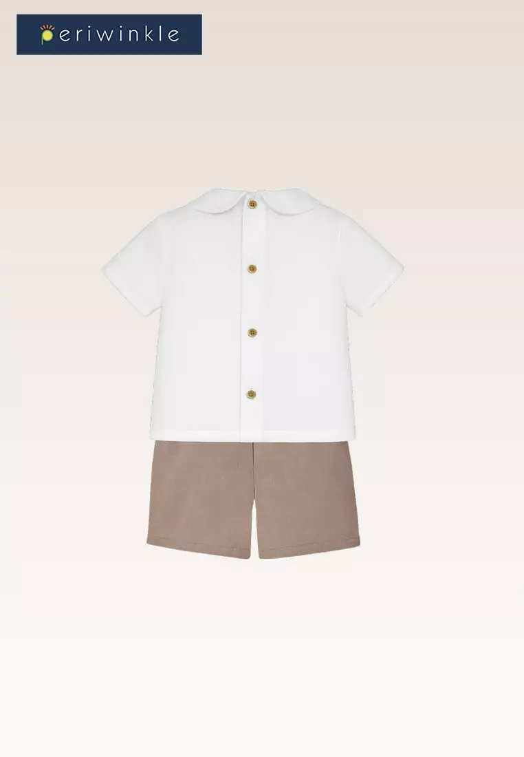 Nixi Baby Boys Brown Top and Shorts Set