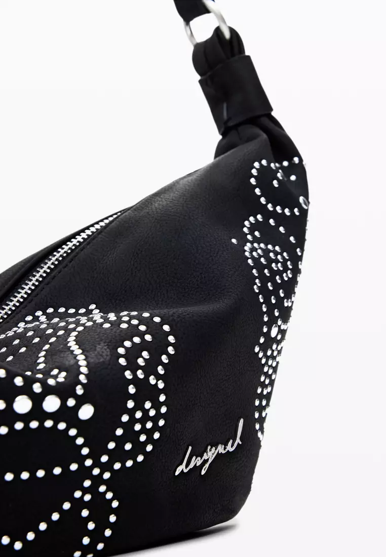 Small faux leather studded bag