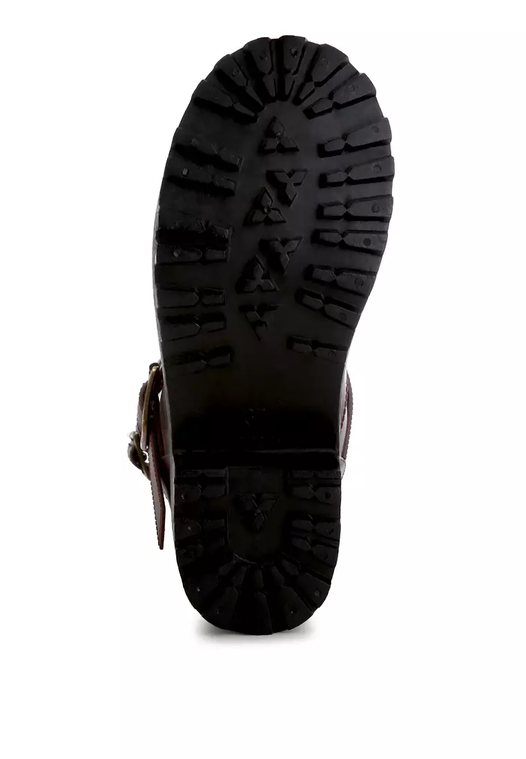 Brown Harness Detail Rain Boots