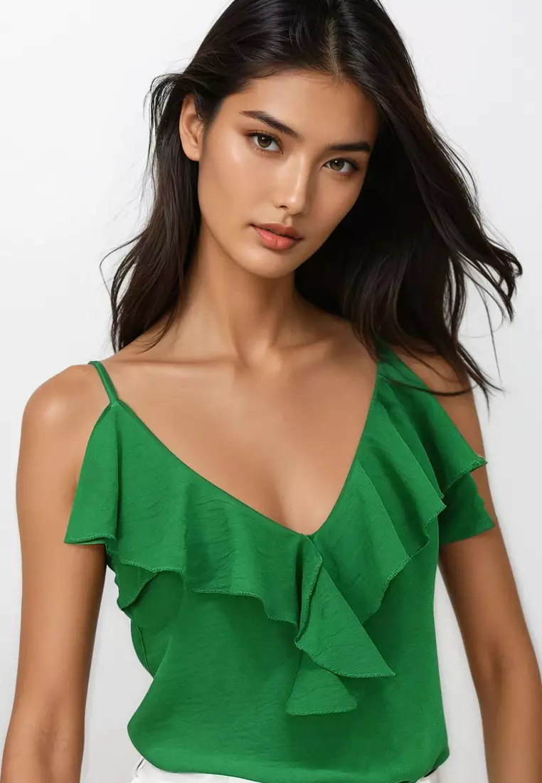 Cotton Ruffle Cami Top