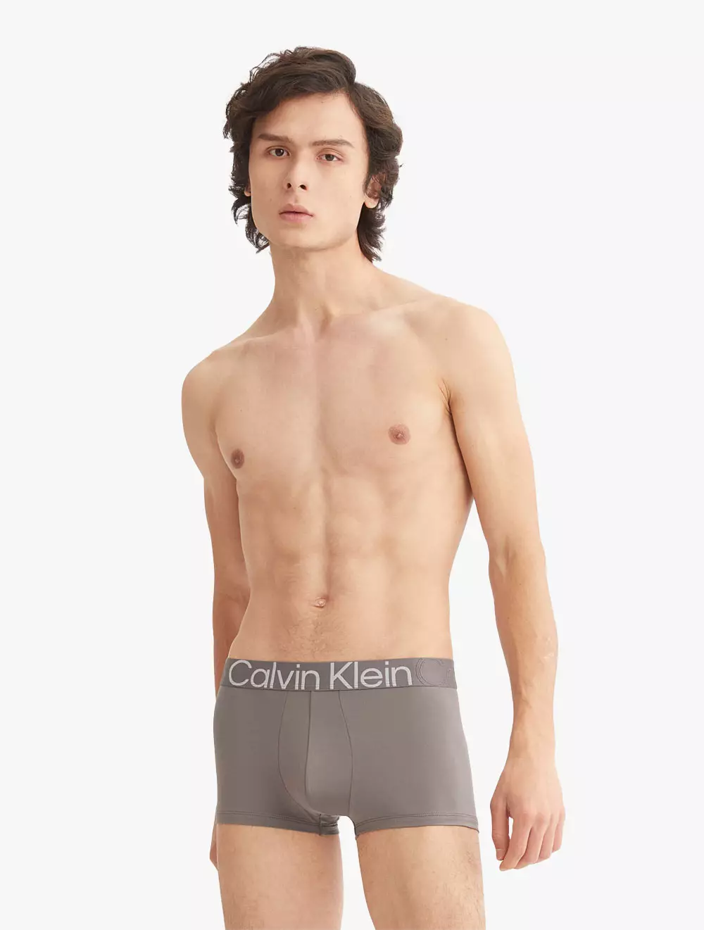 CK UNDERWEAR - EFFECT MICRO LOW RISE TRUNKS - grey