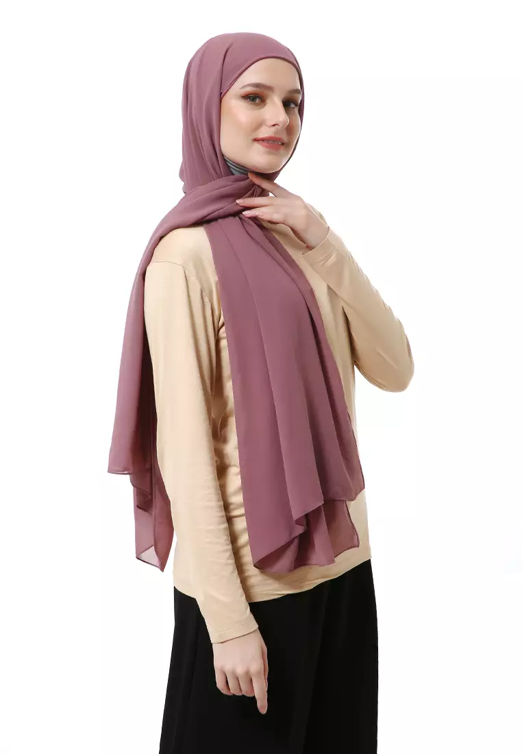 Zhalika Phasmina Motif Polos High Premium Quality - Rosewood