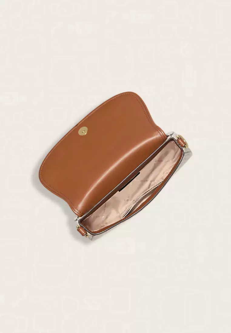 Michael Kors Mila Small Signature Logo Crossbody Bag Vanilla