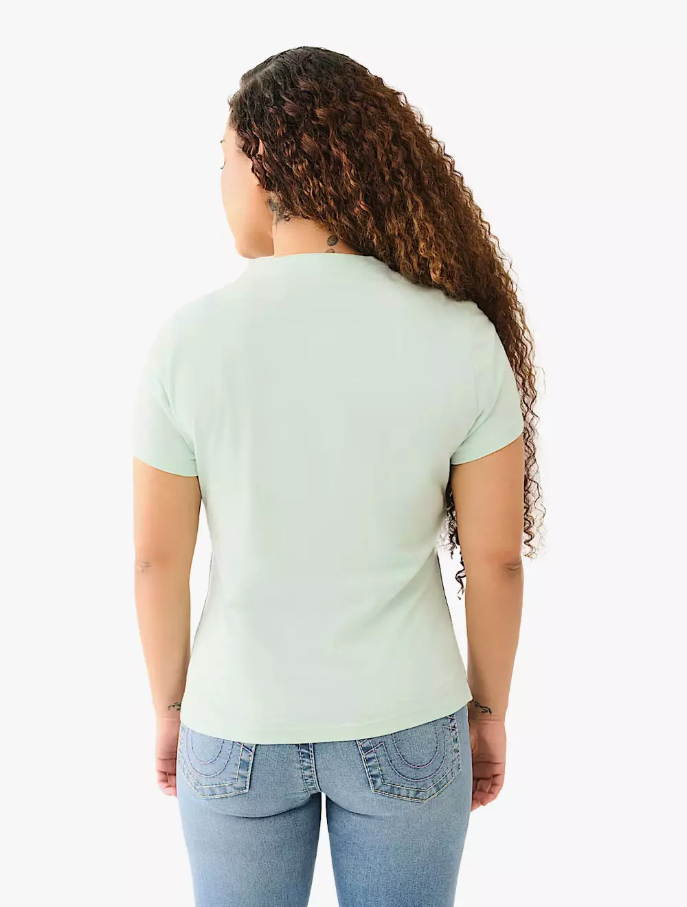 True Religion  - Women T-Shirts - TAPING SS TEE - Jade