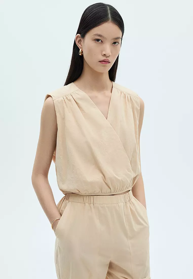 Gathered Details Cotton Blouse