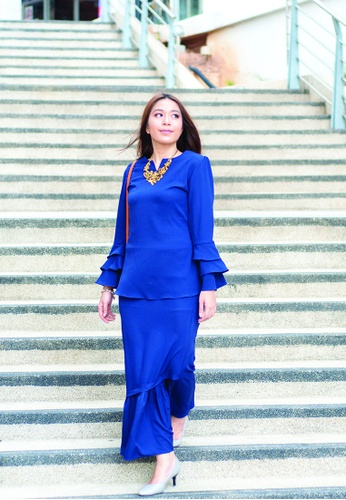 Buy Delila Kurung Modern from Kamelia in Blue at Zalora
