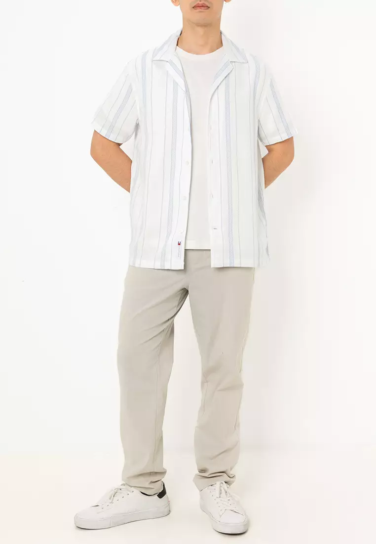 Textured Regular Camp Shirt - Tommy Jeans