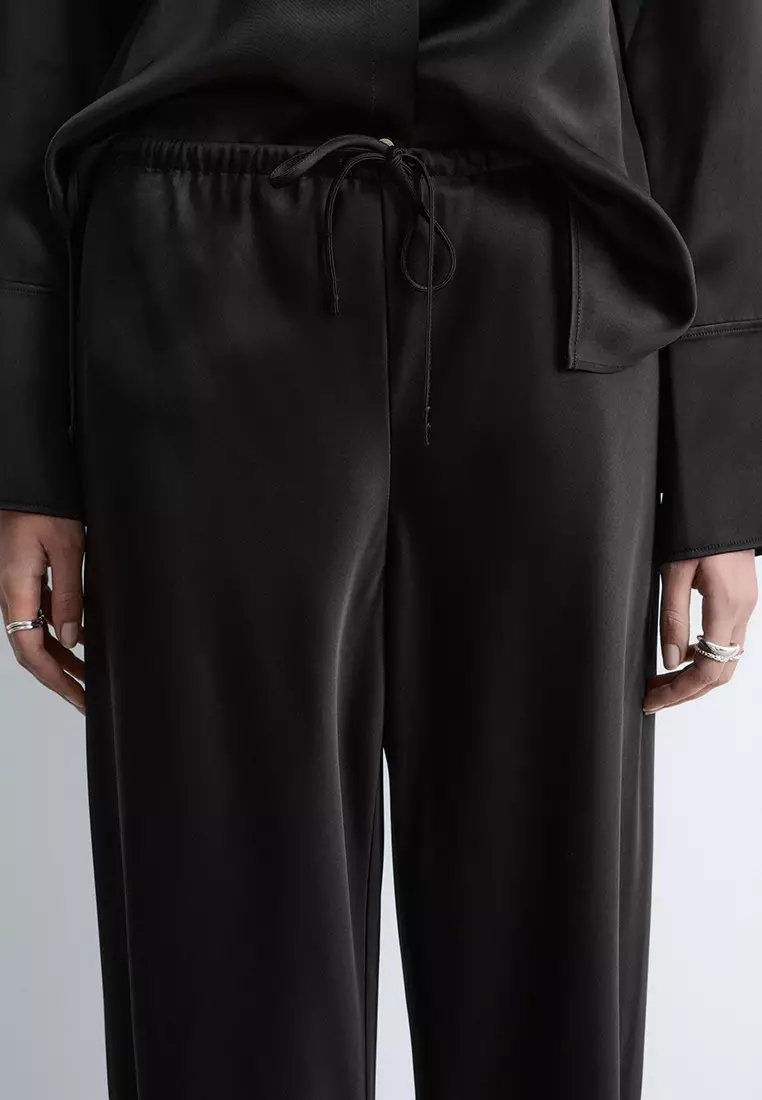 Drawstring Satin Trousers