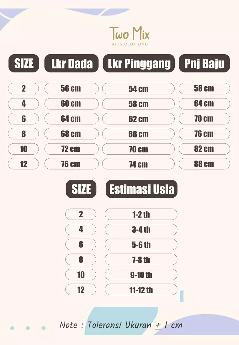 Two Mix Daster Dress Anak Perempuan 2023 - Baju Daster Anak Cewek 1-12 Tahun 4354 Coklat