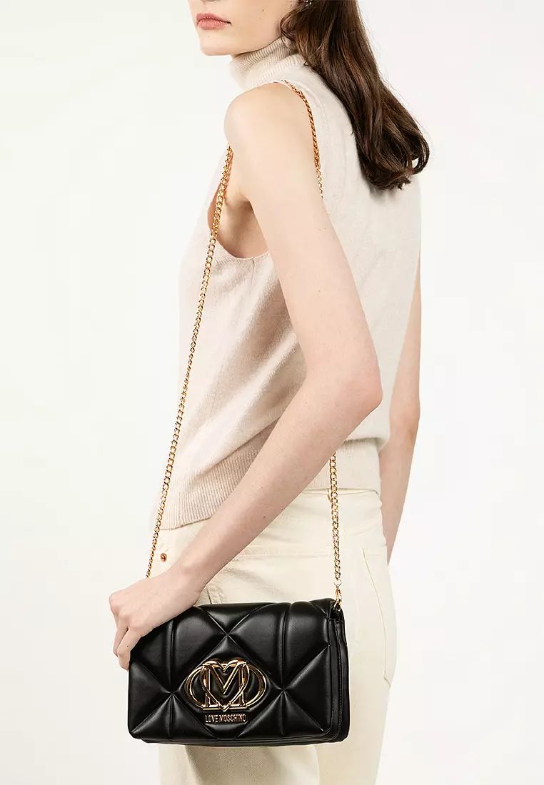 Embossed Quilted Chain Sling Bag (nt)