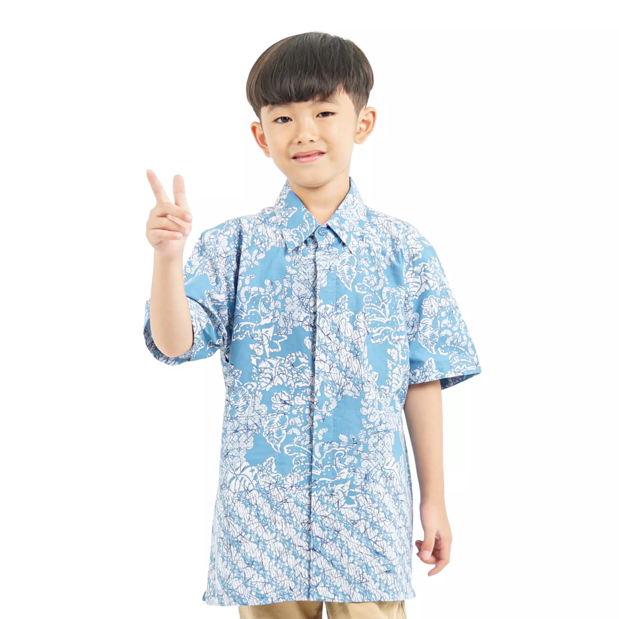 Kemeja Batik Anak Laki-laki - Bhatara Batik Irfan - Atasan Batik Modern Lengan Pendek