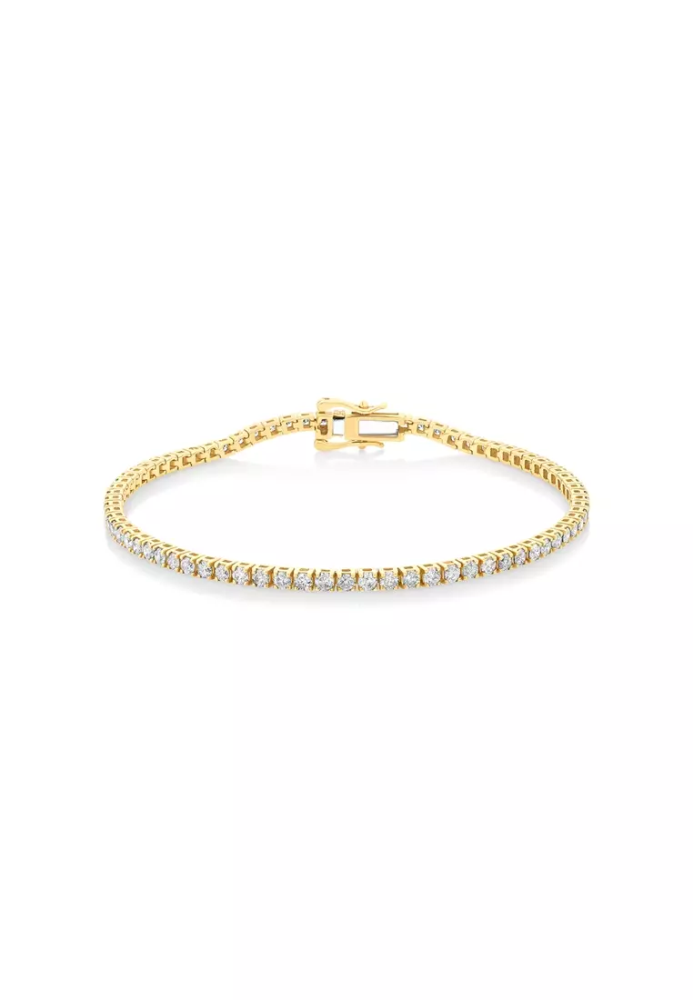 Buy Michael Hill 2.46 Carat TW Diamond Tennis Bracelet in 10kt Yellow ...