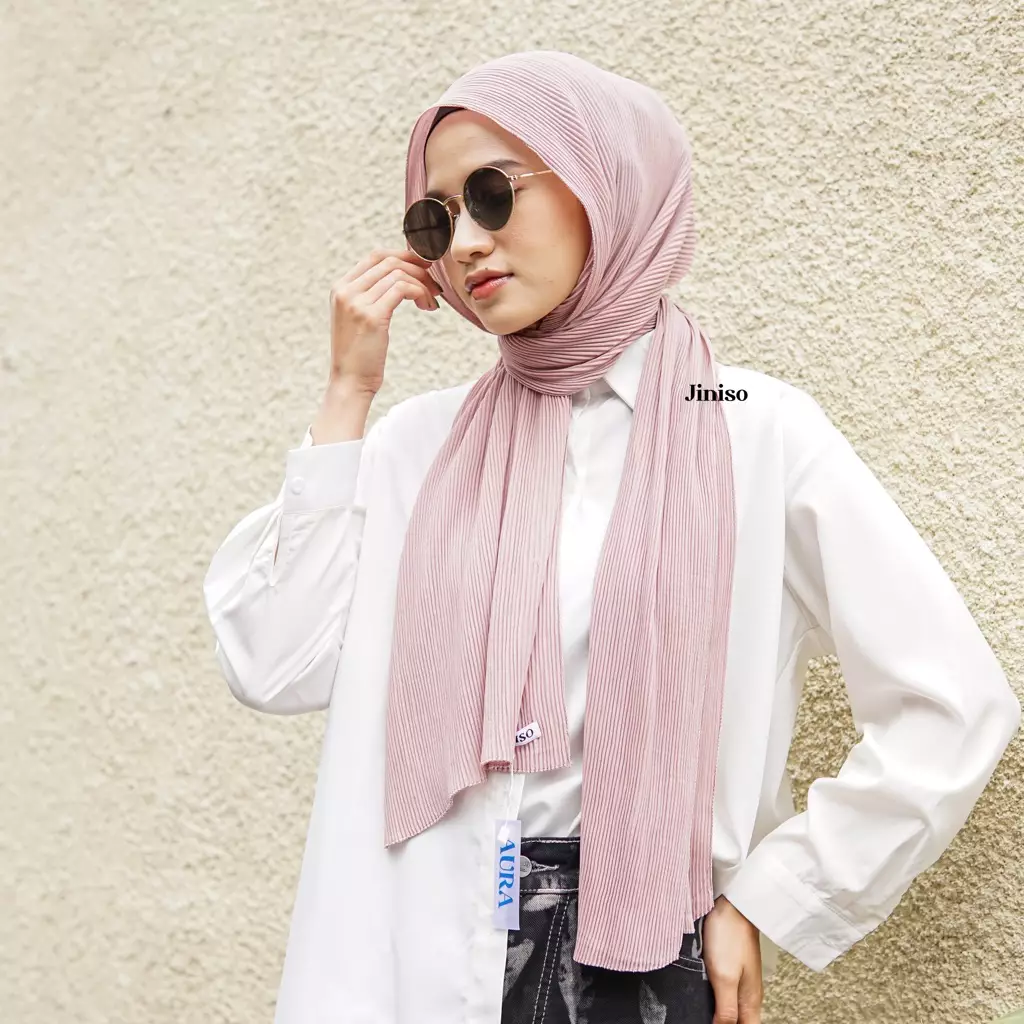 AURA Active Hijab Pashmina Plisket Shawl
