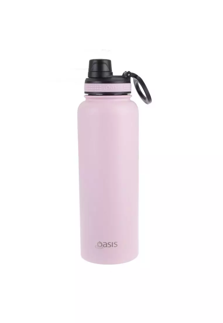 Oasis Stainless Steel Insulated Sports Water Bottle with Screw Cap 1.1L - Carnation