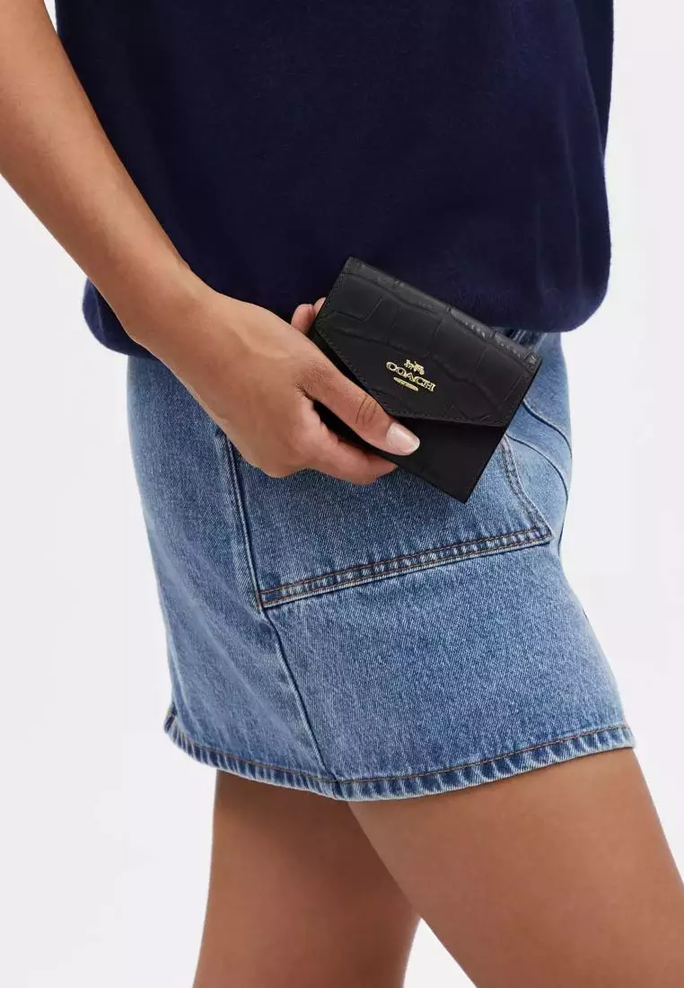 Coach Mini Envelope Wallet With Strap Black