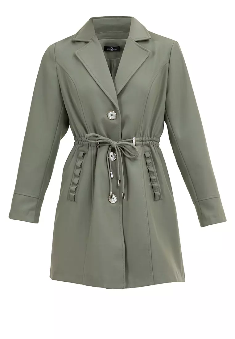 Draw String Waist Light Trench