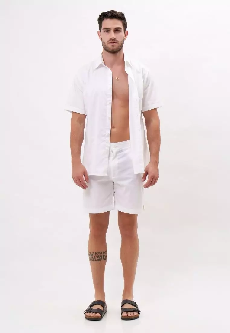 Palma Celana Pendek Pria Katun Organik Putih | Organic Cotton Short Pants Men White