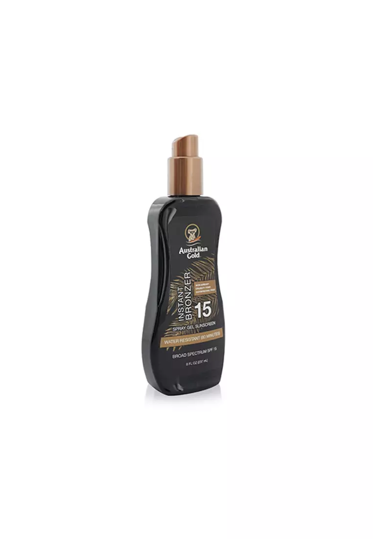 Australian Gold - Spray Gel Sunscreen Spf 15 With Instant Bronzer 237ml/8oz