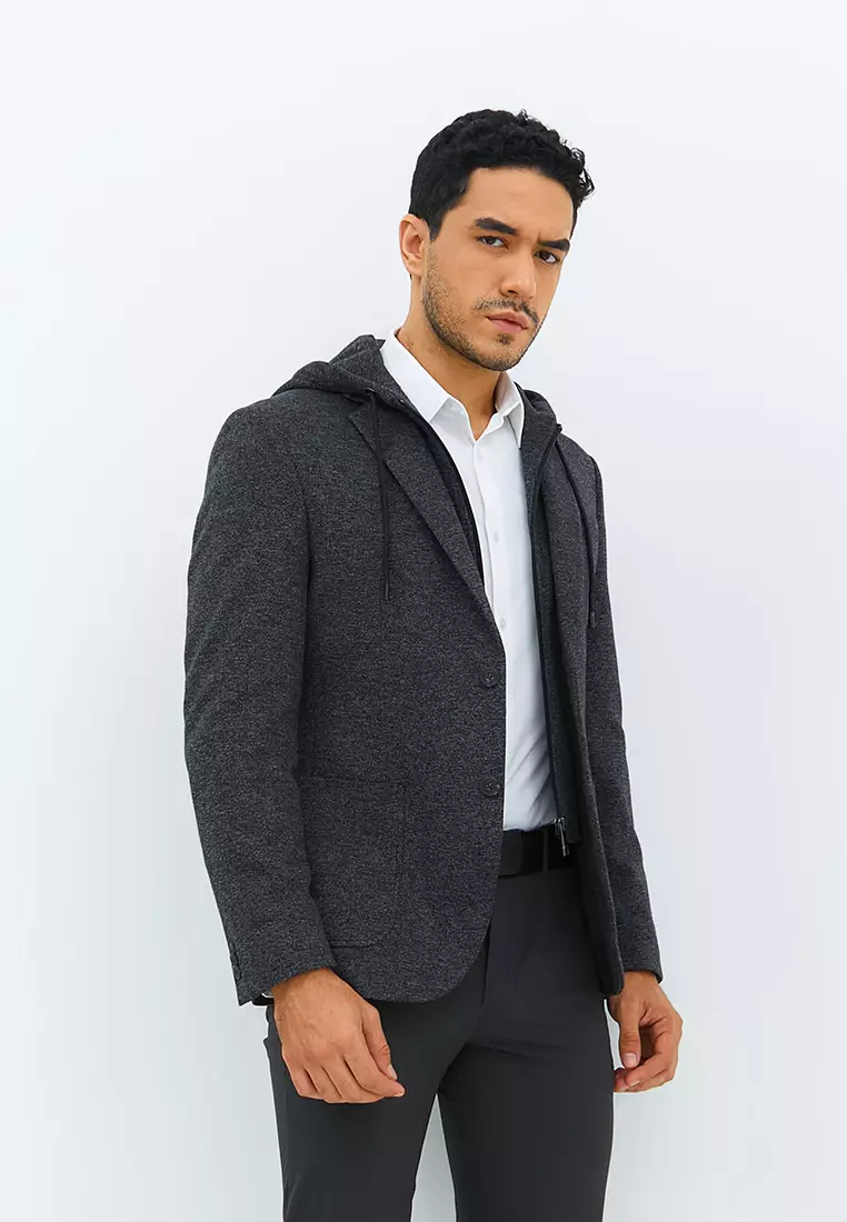 Jobb Darden-T2 Hybird Blazer Pria Slim Fit Dark Grey