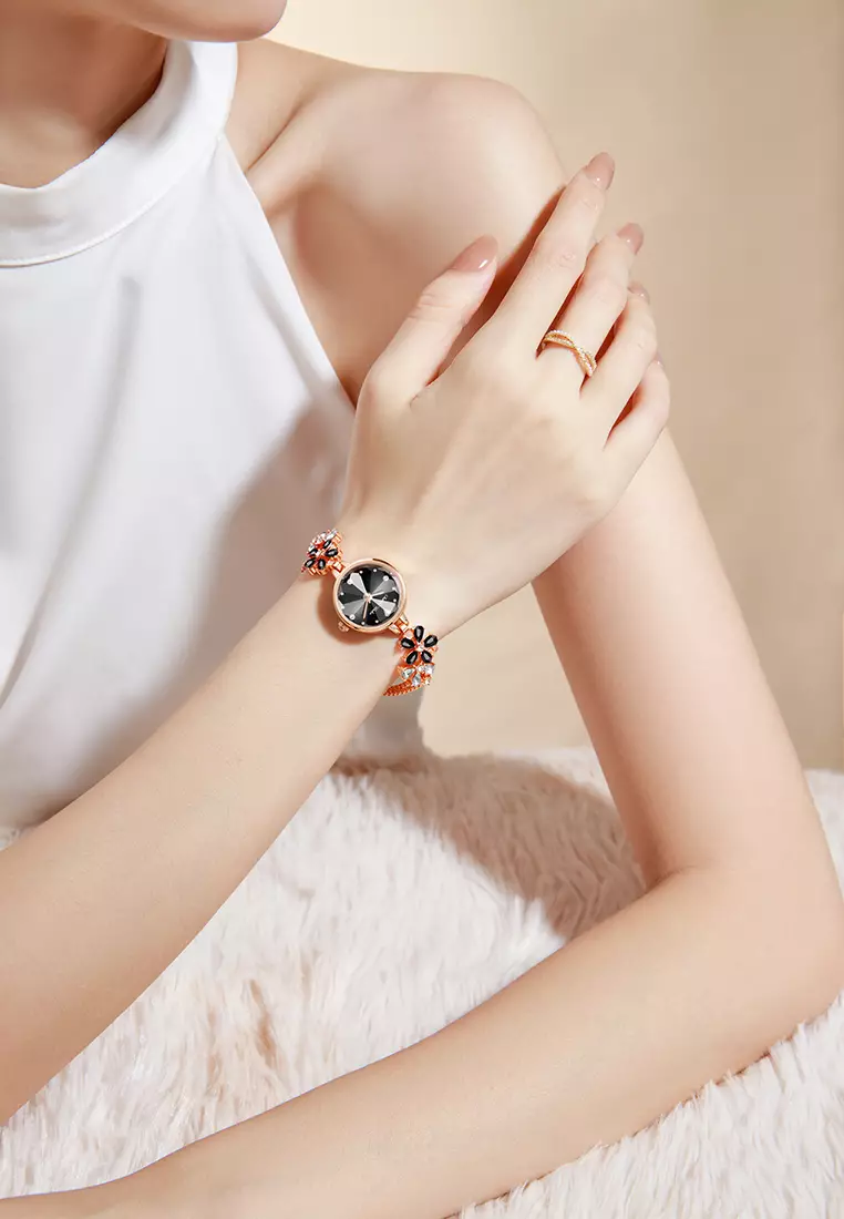 Jam Tangan Wanita Original Anti Air Korea Fashion Tali Gelang Jam Tangan Cewek Kuarsa black
