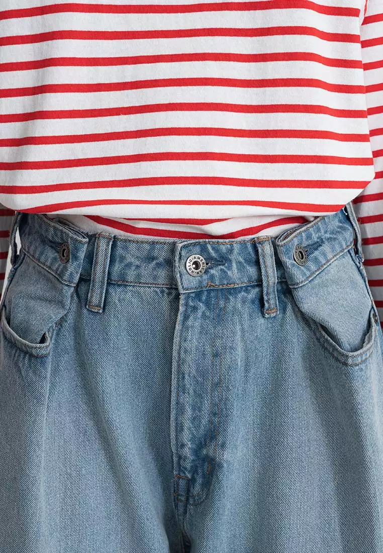 American Holic - Kakogawa Tucked Wide Denim Pants